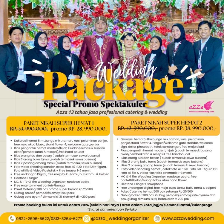 Paket Wedding All-in Superhemat Yogyakarta 2024 | Azza Wedding - Wedding Organizer & Paket Pernikahan Jogja