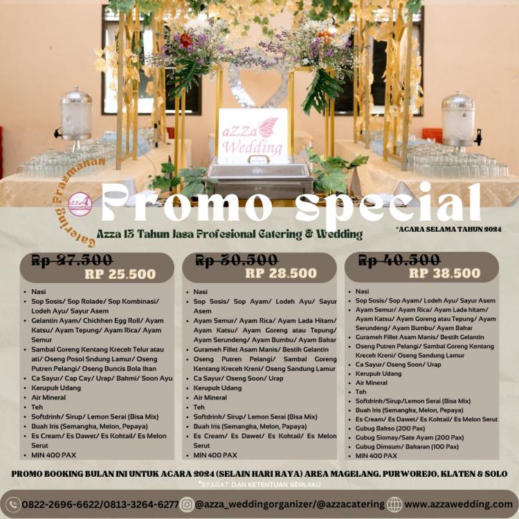 Promo Catering Superhemat Solo Klaten Purworejo Magelang 2024 | Azza Wedding - Wedding Organizer & Paket Pernikahan Jogja