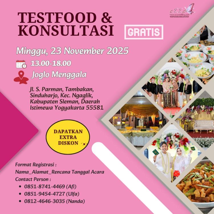 Testing Food & Konsultasi Pernikahan November 2025 | Azza Wedding - Wedding Organizer & Paket Pernikahan Jogja